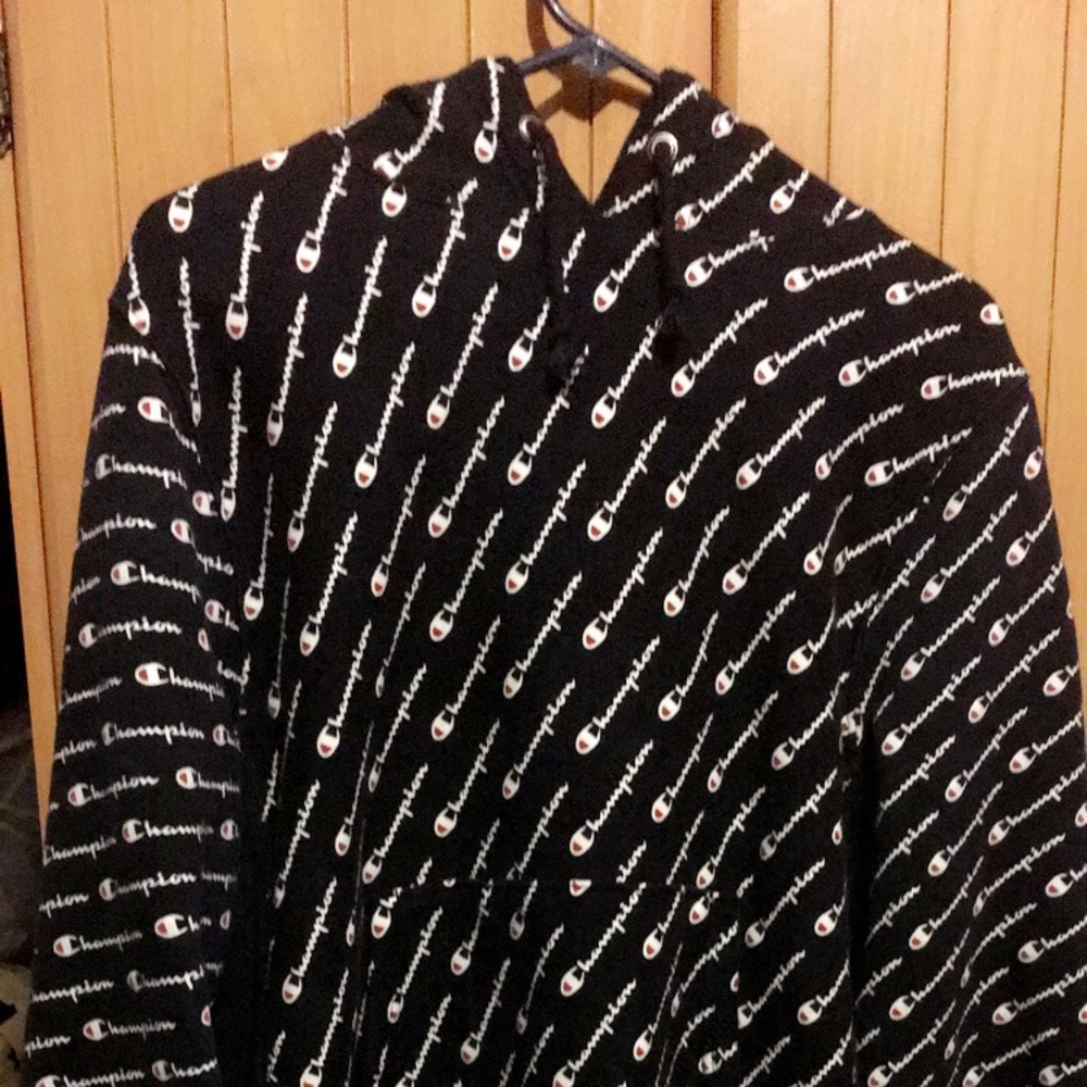 Champion All Over Print Navy Hoodie